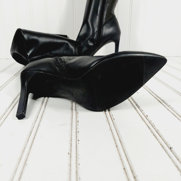 New Open Edit Kami Pointed Toe Over the Knee Black Stilletto Heel Boot K399 - Picture 9 of 15